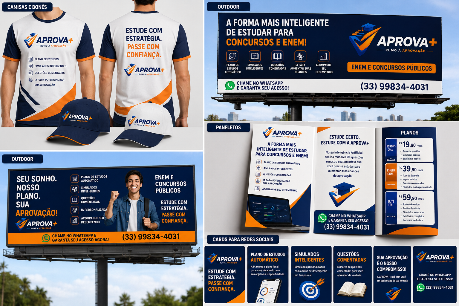 APROVA+ camisetas, bonés, outdoors e panfletos
